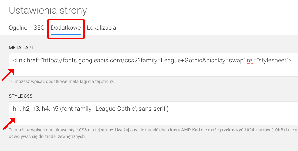 style css dla czcionki